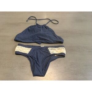 missing tage NEW denim colored L  SPACE   two piece swimsuit bikini size small